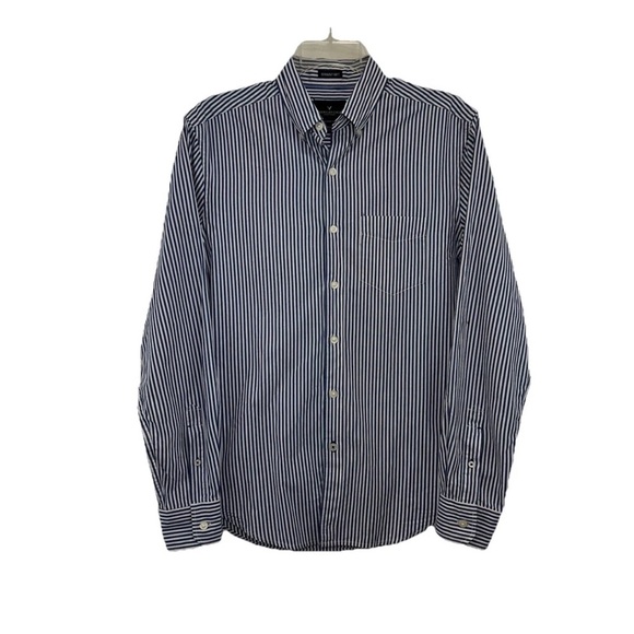 American Eagle Seriously Soft Shirt Women’s XS Blue White Striped Long Sleeve - Picture 1 of 7